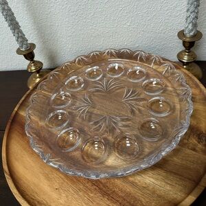 Clear Glass Deviled Egg Platter - Fifth Ave Porticio